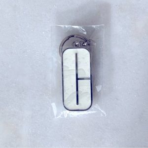 3/$20 - New! Clinique silver keychain with white enamel "C" charm & mirror
